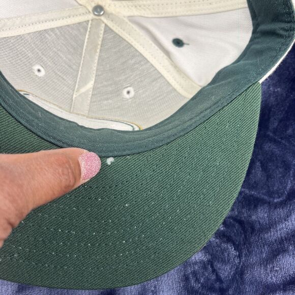 Vintage Reebok Green Bay Packers Hat Fitted 7-3/8 NFL Wool Blend White Big Logo - Picture 11 of 14